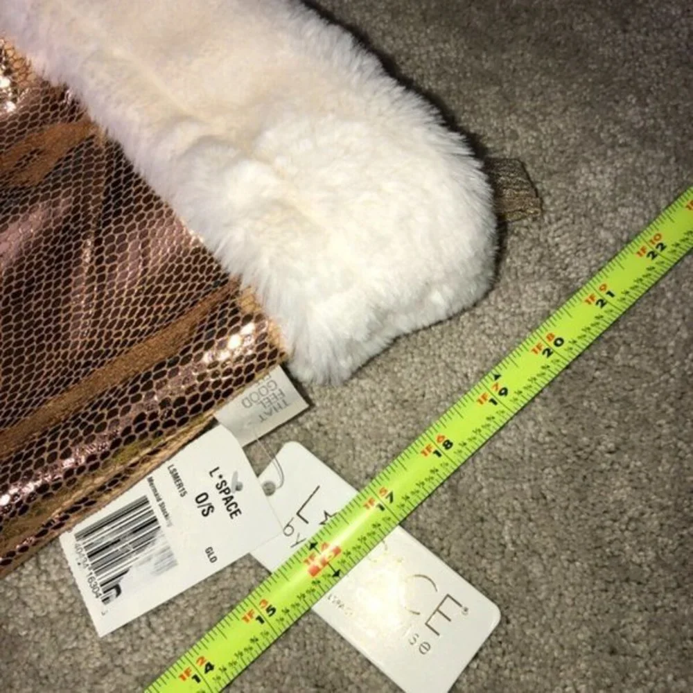 L‎ * Space By Monica Wise Gold Sparkle Mermaid Tail Christmas Stocking New